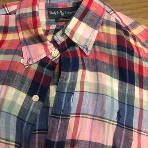 Men’s Ralph Lauren Plaid Linen Button Up